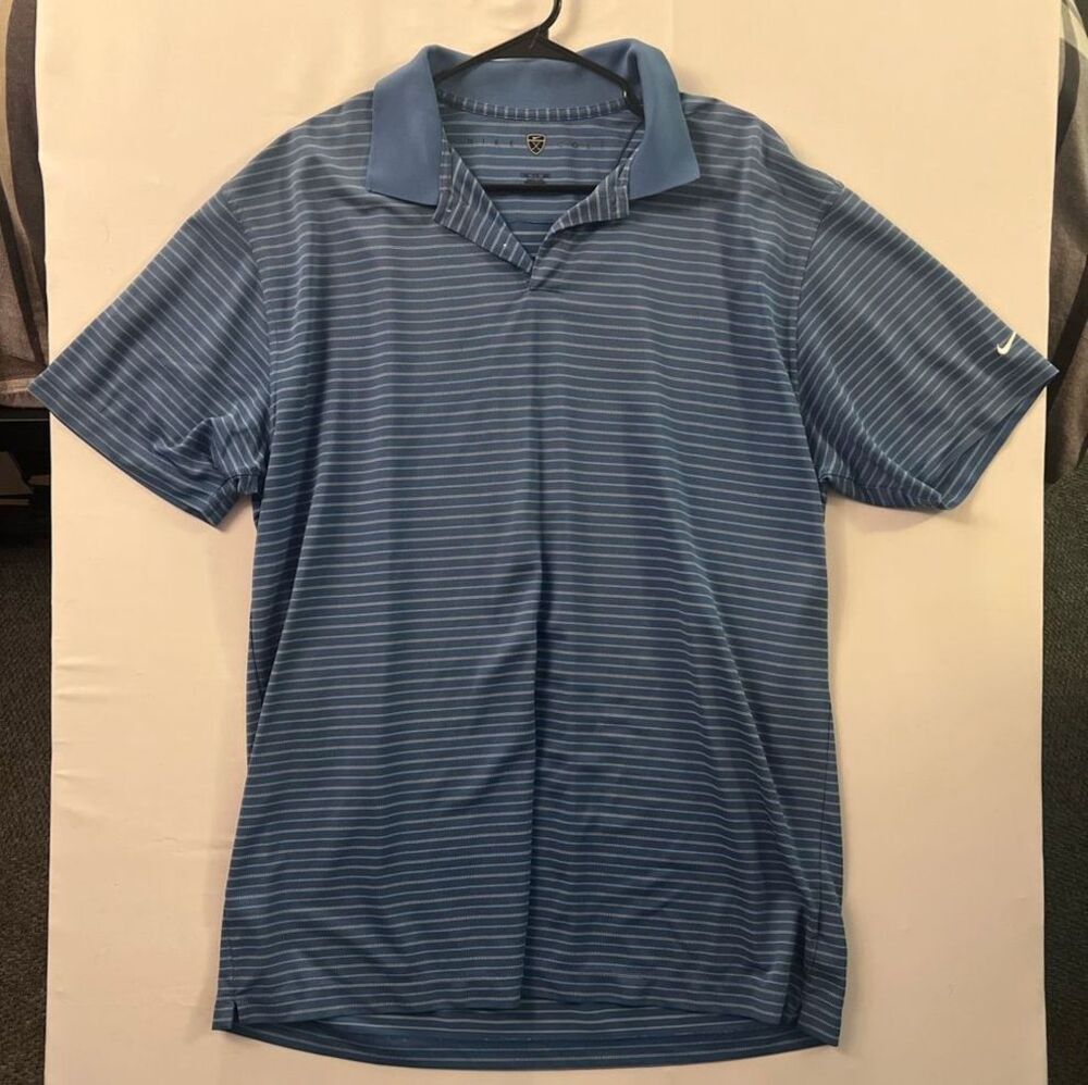 Nike Men’s Light Blue Striped Polo